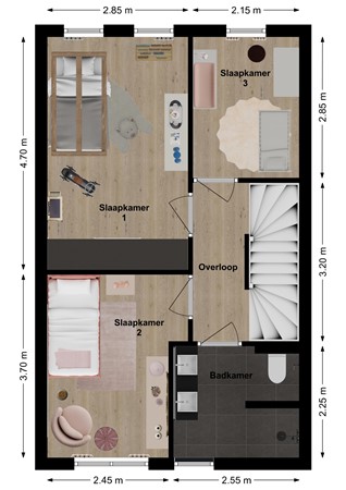 Waterlinie 150, 4254 VA Sleeuwijk - Plattegrond Waterlinie 150 Sleeuwijk Verdieping.jpg