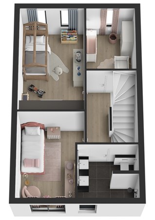 Waterlinie 150, 4254 VA Sleeuwijk - Plattegrond  3D Waterlinie 150 Sleeuwijk Verdieping.jpg