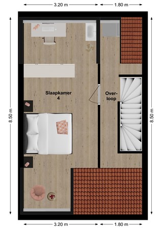 Waterlinie 150, 4254 VA Sleeuwijk - Plattegrond Waterlinie 150 Sleeuwijk Zolder.jpg