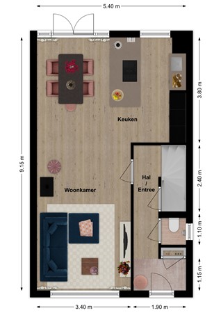 Vissersdijk 34, 4251 ED Werkendam - Plattegrond Vissersdijk 34 Werkendam Begane grond.jpg