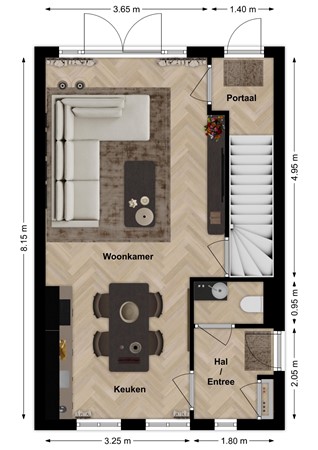 Wilhelminalaan 48, 5306 XD Brakel - Plattegrond Wilhelminastraat 42 Brakel Begane grond.jpg