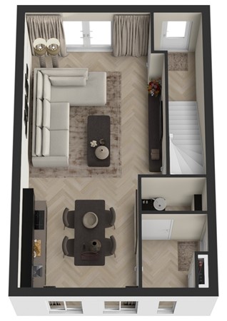 Wilhelminalaan 48, 5306 XD Brakel - Plattegrond 3D Wilhelminastraat 42 Brakel Begane grond.jpg