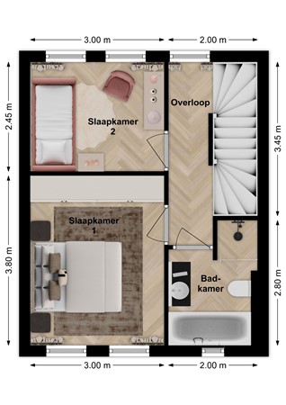 Wilhelminalaan 48, 5306 XD Brakel - Plattegrond Wilhelminastraat 42 Brakel Verdieping.jpg