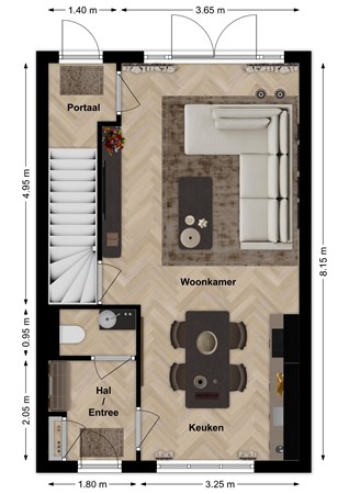 Wilhelminalaan 48, 5306 XD Brakel - Plattegrond Wilhelminastraat 44 Brakel Begane grond.jpg