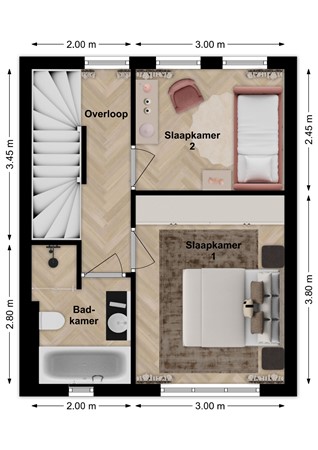 Wilhelminalaan 48, 5306 XD Brakel - Plattegrond Wilhelminastraat 44 Brakel Verdieping.jpg