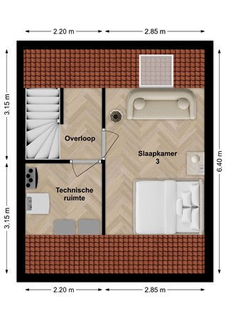 Wilhelminalaan 48, 5306 XD Brakel - Plattegrond Wilhelminastraat 44 Brakel Zolder.jpg