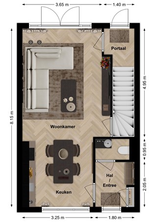 Wilhelminalaan 48, 5306 XD Brakel - Plattegrond Wilhelminastraat 46 Brakel Begane grond.jpg