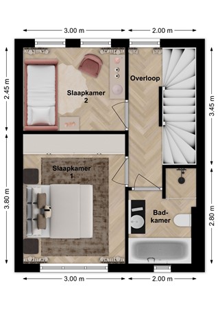 Wilhelminalaan 48, 5306 XD Brakel - Plattegrond Wilhelminastraat 46 Brakel Verdieping.jpg