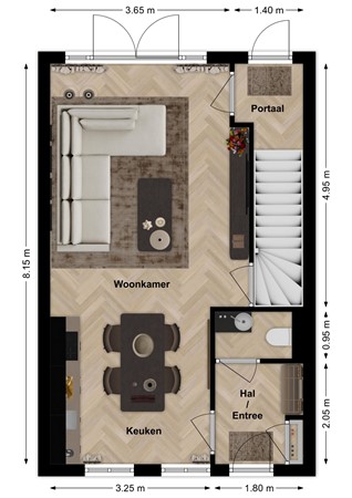 Wilhelminalaan 48, 5306 XD Brakel - Plattegrond Wilhelminastraat 48 Brakel Begane grond.jpg