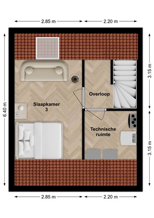 Wilhelminalaan 48, 5306 XD Brakel - Plattegrond Wilhelminastraat 48 Brakel Zolder.jpg