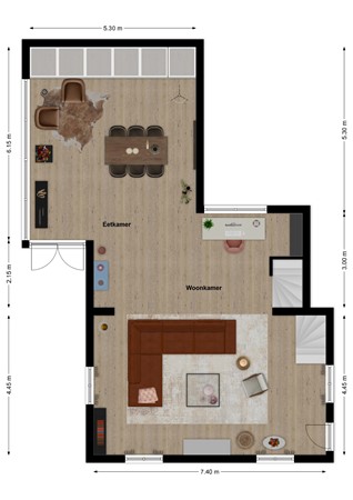 Buitendijk 117, 4273 GG Hank - Plattegrond Buitendijk 117 Hank Dijkniveau.jpg