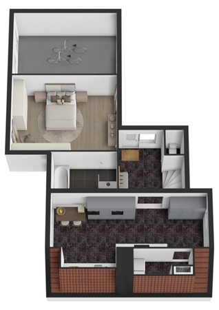 Buitendijk 117, 4273 GG Hank - Plattegrond 3D Buitendijk 117 Hank Souterrain.jpg