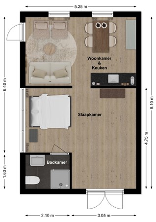Buitendijk 117, 4273 GG Hank - Plattegrond Buitendijk 117 Hank B&B 1.jpg
