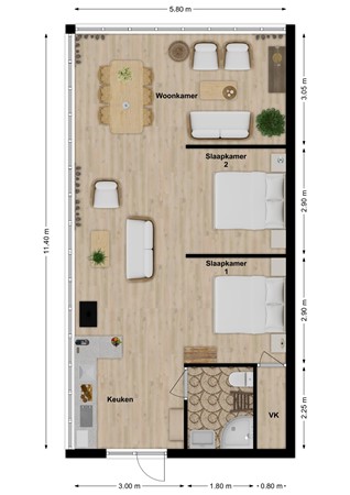 Buitendijk 117, 4273 GG Hank - Plattegrond Buitendijk 117 Hank B&B 2.jpg