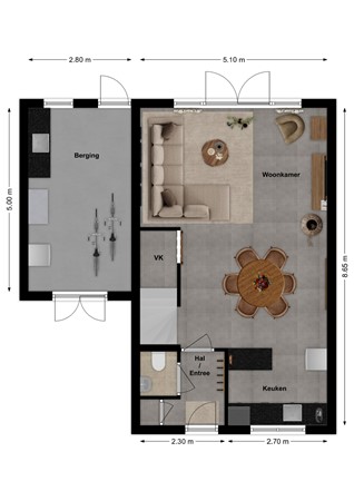 Maasgaard 14, 4261 AZ Wijk en Aalburg - Plattegrond Maasgaard 14 Wijk en Aalburg Begane grond.jpg
