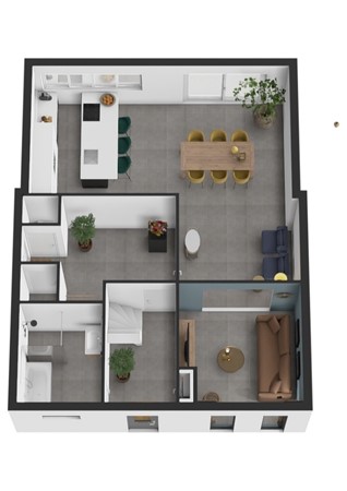 Tuinstraat 9, 4264 AW Veen - Plattegrond 3D Tuinstraat 9 Veen Begane grond.jpg