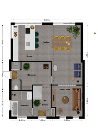 Tuinstraat 9, 4264 AW Veen - Plattegrond Tuinstraat 9 Veen Begane grond.jpg