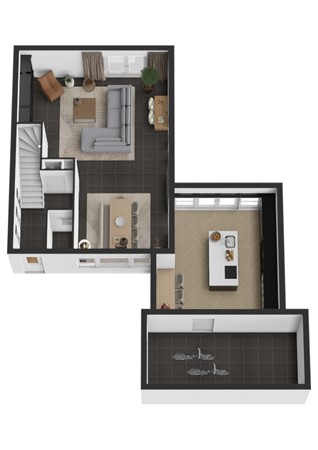 De Klompenmaker 12, 4284 VZ Rijswijk (Nb) - Plattegrond 3D De Klompenmaker 12 Rijswijk NB Begane grond.jpg