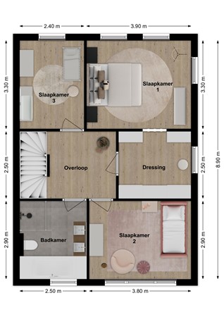 De Klompenmaker 12, 4284 VZ Rijswijk (Nb) - Plattegrond De Klompenmaker 12 Rijswijk NB Verdieping.jpg
