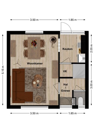 Prinses Irenelaan 6, 4255 VK Nieuwendijk - Plattegrond Prinses Irenelaan 6 Nieuwendijk NB Begane grond.jpg