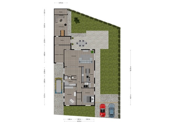 Baksweer 245, 4941 LL Raamsdonksveer - 48 - Plattegrond BG met tuin.jpg