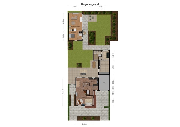Hilsestraat 41, 5171 AA Kaatsheuvel - 2 - Plattegrond BG met tuin