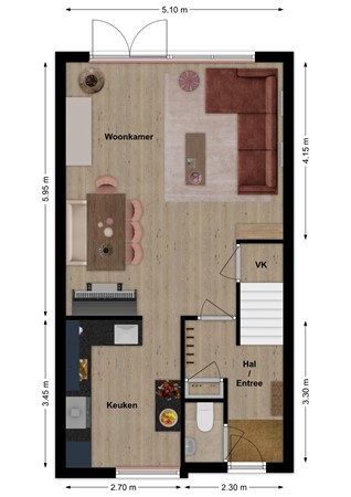 Schrijverslaantje 30, 4205 EA Gorinchem - Plattegrond Schrijverslaantje 30 Gorinchem Begane grond.jpg