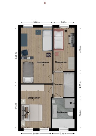 Schrijverslaantje 30, 4205 EA Gorinchem - Plattegrond Schrijverslaantje 30 Gorinchem Verdieping.jpg