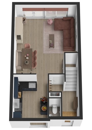 Schrijverslaantje 30, 4205 EA Gorinchem - Plattegrond 3D Schrijverslaantje 30 Gorinchem Begane grond.jpg