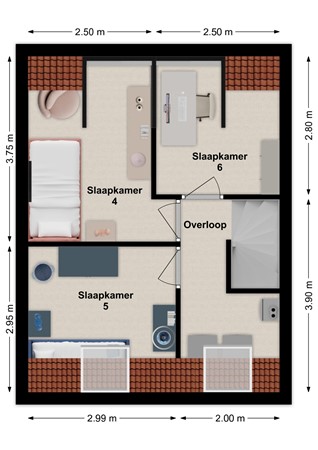Schrijverslaantje 30, 4205 EA Gorinchem - Plattegrond Schrijverslaantje 30 Gorinchem Zolder.jpg