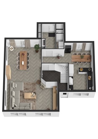 Dorpsstraat 60A, 4284 EJ Rijswijk (Nb) - Plattegrond 3D Dorpsstraat 60a Rijswijk NB Begane grond.jpg