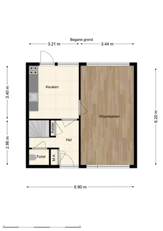 Jan Jannenstraat 24, 5161 TG Sprang-Capelle - Plattegrond Begane grond.jpg