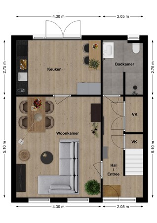 Sasdijk 62, 4251 AD Werkendam - Plattegrond Sasdijk 62 Werkendam Begane grond.jpg