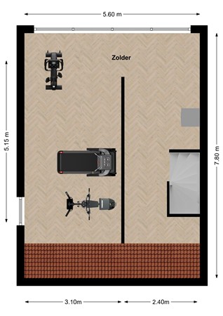 Van Hogendorpstraat 11, 4286 BJ Almkerk - Plattegrond Van Hogendorpstraat 11 Almkerk Zolder.jpg