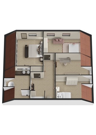Beatrixstraat 30A, 4281 LR Andel - Plattegrond 3D Beatrixstraat 30b Andel Verdieping achterhuis.jpg
