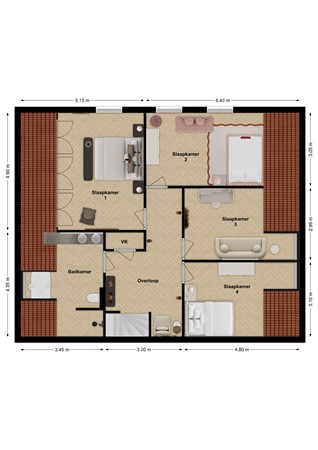 Beatrixstraat 30A, 4281 LR Andel - Plattegrond Beatrixstraat 30b Andel Verdieping Achterhuis.jpg