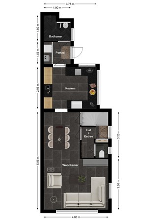 Wielstraat 15, 4251 XG Werkendam - Plattegrond Wielstraat 15 Werkendam Begane grond.jpg