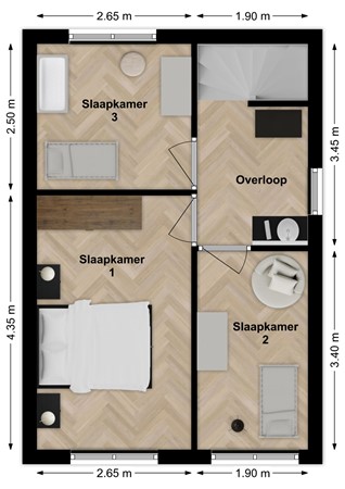 Wielstraat 15, 4251 XG Werkendam - Plattegrond Wielstraat 15 Werkendam Verdieping.jpg