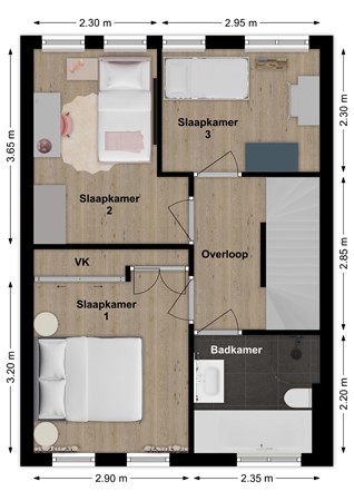 Vierspan 1, 4286 GN Almkerk - Plattegrond Vierspan 1 Almkerk Verdieping.jpg