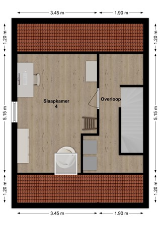 Vierspan 1, 4286 GN Almkerk - Plattegrond Vierspan 1 Almkerk Zolder.jpg
