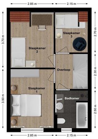 Abr.Kuyperstraat 14, 4281 ME Andel - Plattegrond Abraham Kuyperstraat 14 Andel Verdieping.jpg