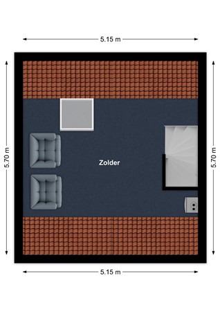 Abr.Kuyperstraat 14, 4281 ME Andel - Plattegrond Abraham Kuyperstraat 14 Andel Zolder.jpg