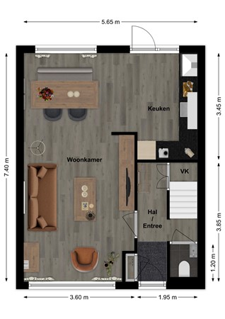Postelstraat 34, 4251 HD Werkendam - Plattegrond Postelstraat 34 Werkendam Begane grond.jpg
