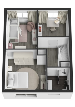 Postelstraat 34, 4251 HD Werkendam - Plattegrond 3D Postelstraat 34 Werkendam Verdieping.jpg