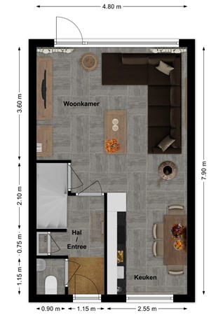 Vlasakker 5, 4261 LG Wijk en Aalburg - Plattegrond Vlasakker 5 Wijk en Aalburg Begane grond.jpg