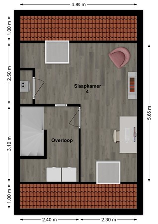Vlasakker 5, 4261 LG Wijk en Aalburg - Plattegrond Vlasakker 5 Wijk en Aalburg Zolder.jpg