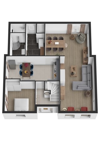 Kerkstraat 3, 4281 LL Andel - Plattegrond 3D Kerkstraat 3 Andel Begane grond.jpg