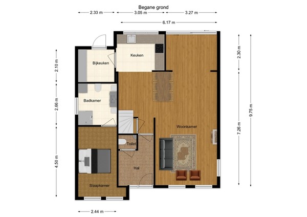 Kerkstraat 43, 5165 CE Waspik - 1 - Plattegrond BG.jpg