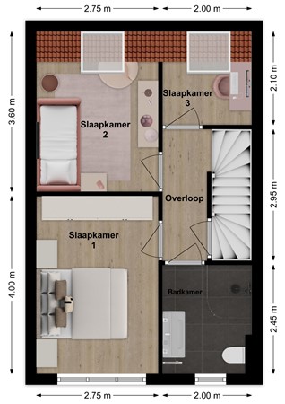 Kastanjelaan 19, 4285 DA Woudrichem - Plattegrond Kastanjelaan 19 Woudrichem Verdieping.jpg