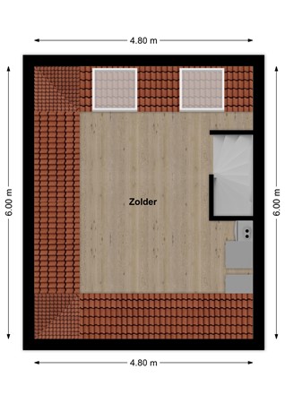 Kastanjelaan 19, 4285 DA Woudrichem - Plattegrond Kastanjelaan 19 Woudrichem Zolder.jpg